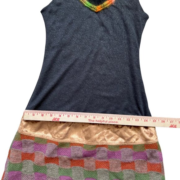 Custo Barcelona Colorful Y2K Patchwork Sleeveless Dress Metallic 36 - Picture 8 of 9